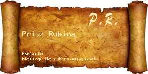 Pritz Rubina névjegykártya